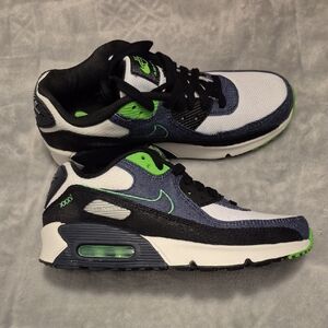 Nike Air Max 90 Sneakers - Black, White, Neon Green, Obsidian